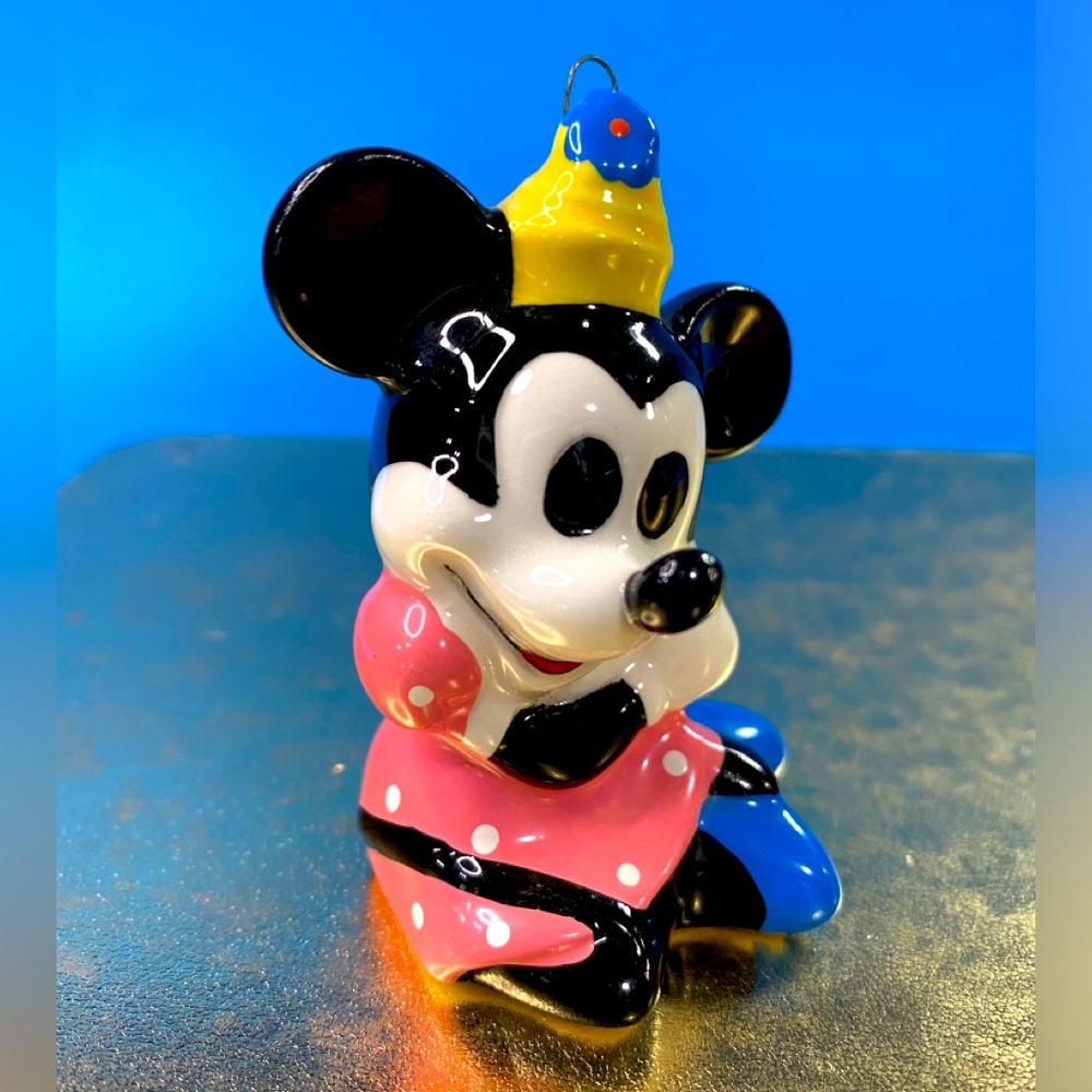 Walt Disney Minnie Mouse Vintage Hand Painted Porcelain Collectible Ornament
